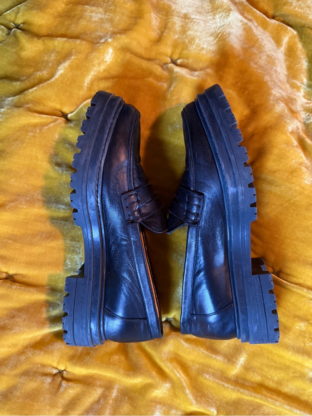 Sezane Women’s  Black Leather Penny Loafers - Picture 10 of 10